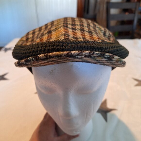 Spean Bridge Mill Other - Vintage Autofit Brown Plaid Wool Blend Newsboy Cap Cabbie Hat Made In Scotland